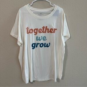 Grayson Social T-Shirt Together We Grow Short Sleeve Graphic Tee Plus Size NWT